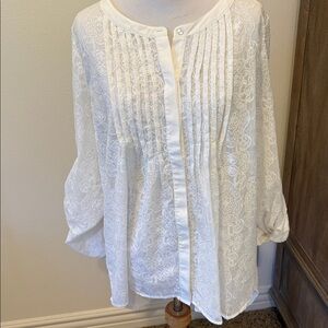 Meadow Rue Cream Lace Blouse